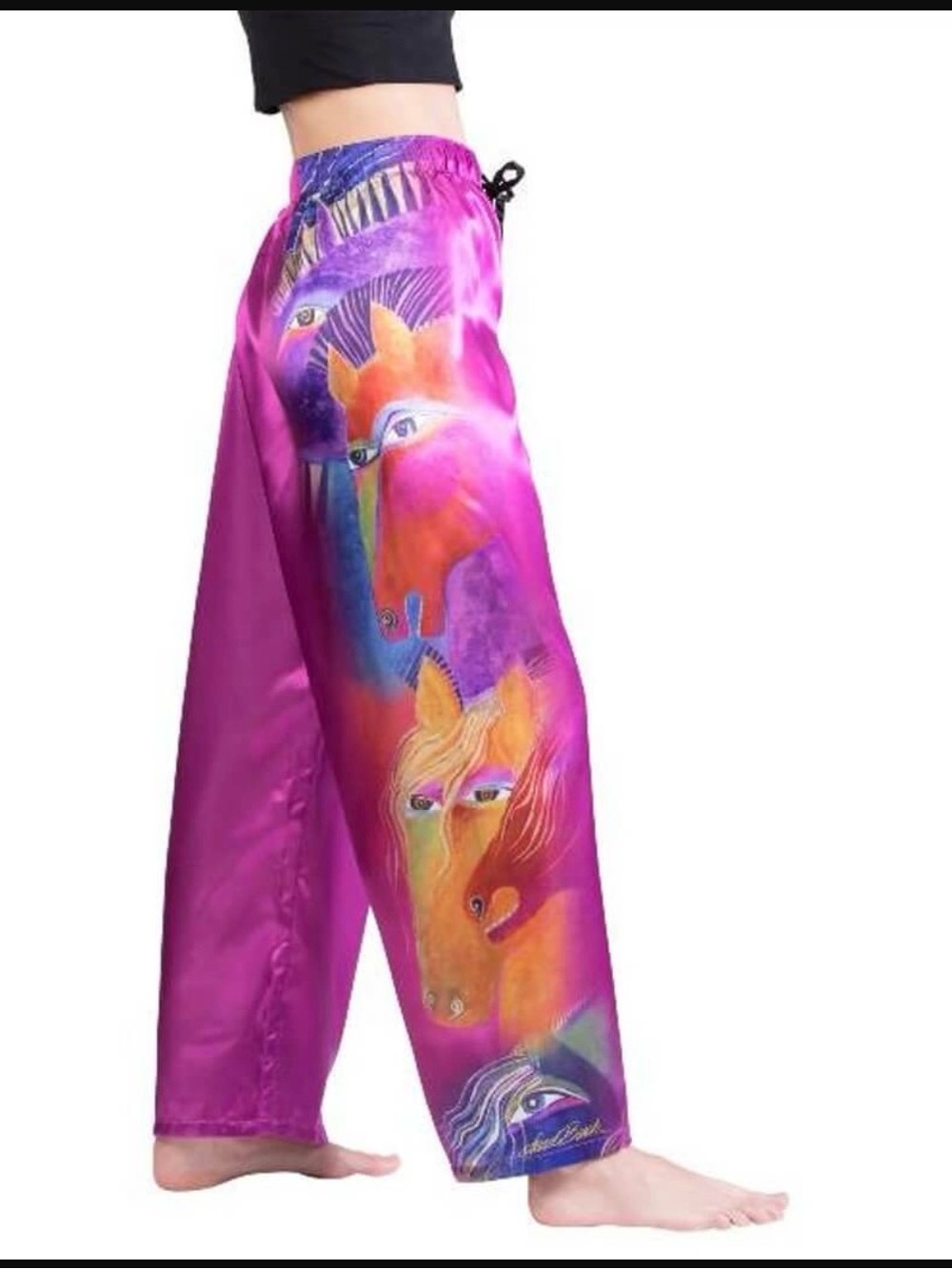 NWT Laurel Burch Pink Purple Multicolor Horse Print Lounge Pants size M